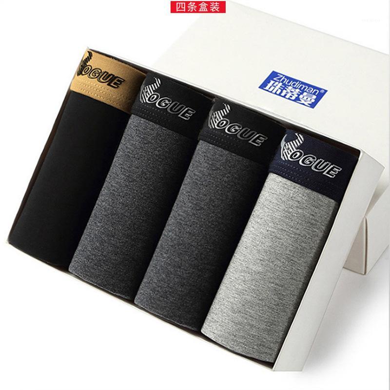 

Men's Panties Underpants Man Boxer Mens Underwear Cotton Man Big Short Breathable Solid Flexible Shorts Boxers Homme Briefs New1, 4pcs gray