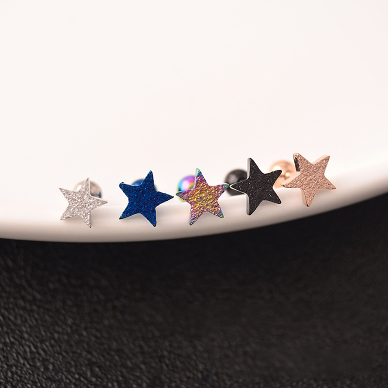

Scrub Star Screwback Stud Earrings Jewelry Stainless Steel Gold Plated Ear Bone Nail Earrings for Women Girl