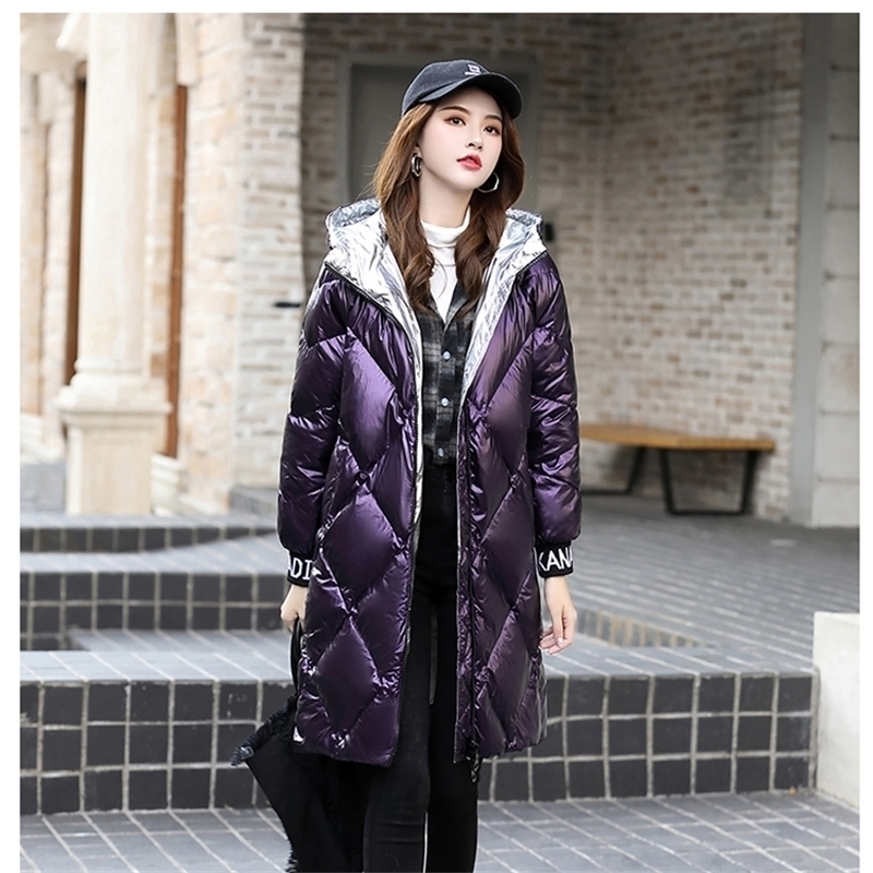 

Brand Fashion Thick Women Winter Down Jackets Hooded Women Parkas Coats 201125