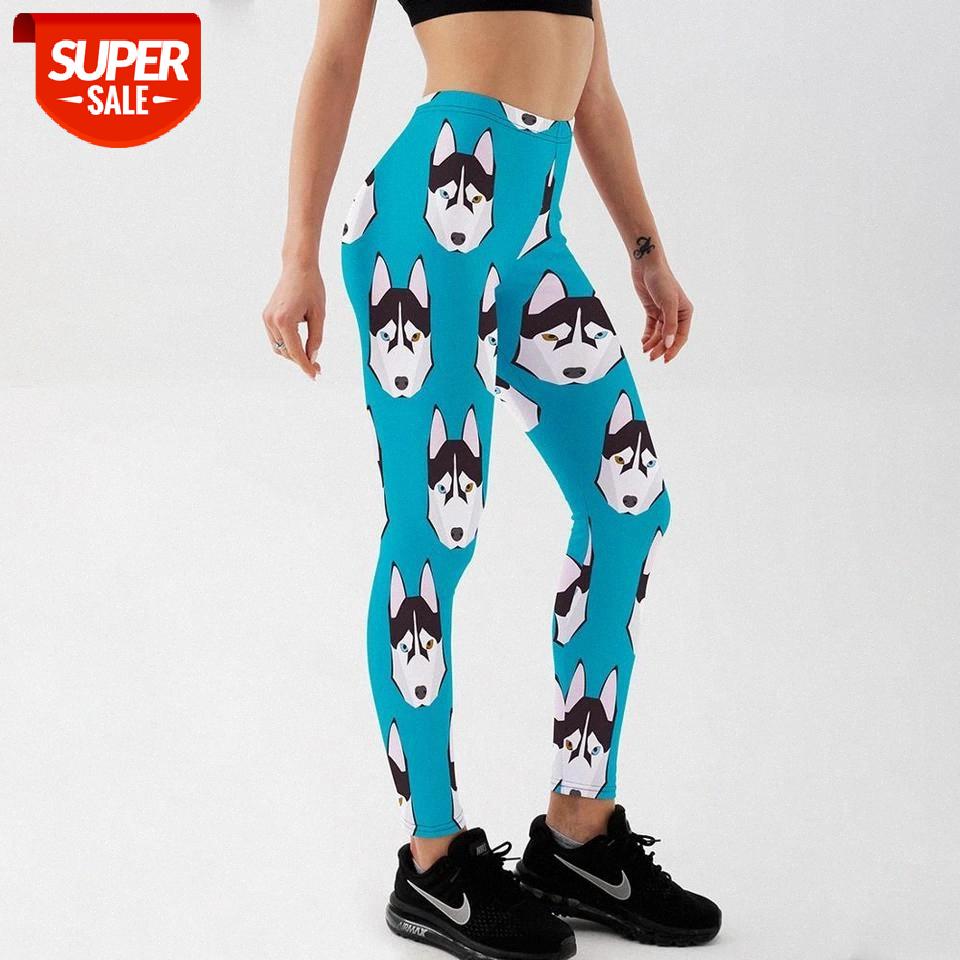 

Qickitout Women Leggings for Fitness Push UP Sexy Digital print Blue Cartoon 3D Stereo Dog Feamle Workout Legging #hr1G, Black;white