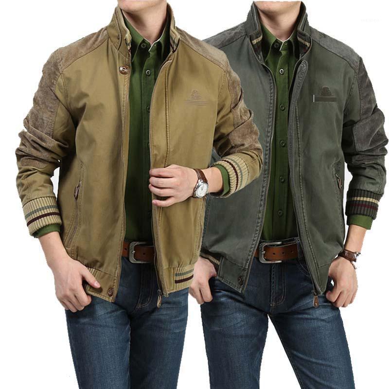 

Autumn Winter Mens Coats And Jackets Cotton Business Casual Bomber Jacket Windbreaker Brand Clothing -3XL1, Army green