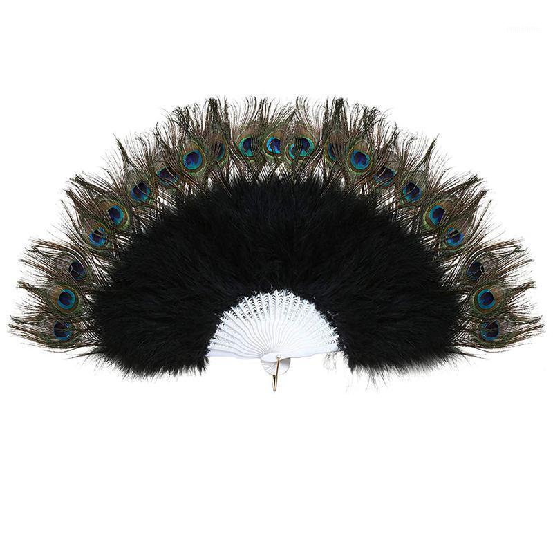 

Roaring 20S Vintage Style Peacock & Black Marabou Feather Fan Flapper Accessories 135.6x68.6cm1