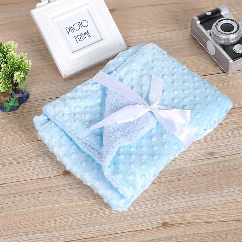 

Soft Warm Fleece Baby Blankets Newborn Stroller Sleep Cover Cartoon Beanie Infant Bedding Quilt Swaddle Wrap Kids Bath Towel1, Blue
