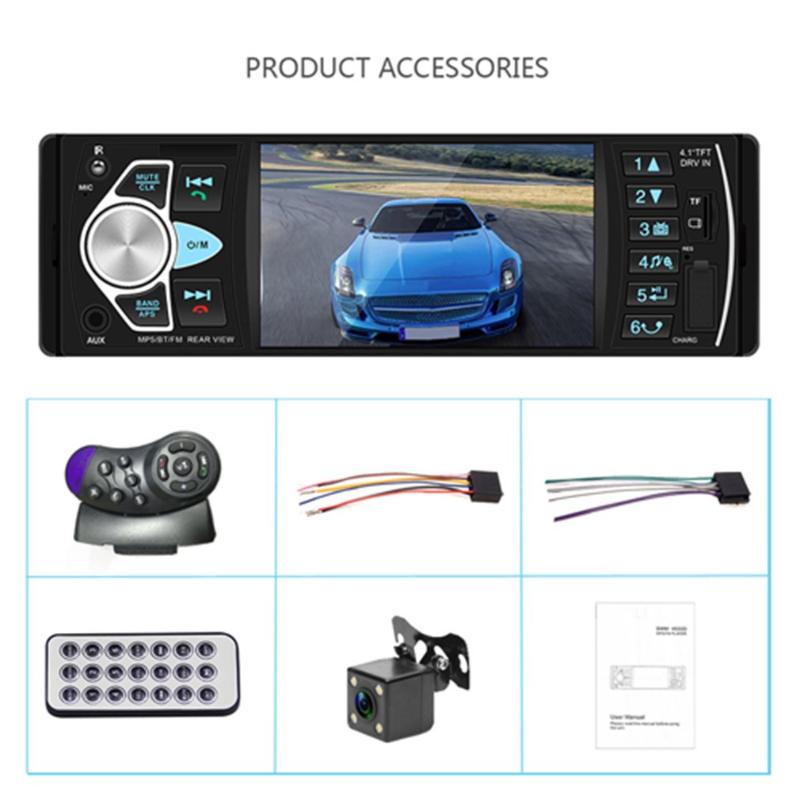 

4.1 Inch Large Screen Hands-free Car MP5 Player Card U Disk Radio Reversing Audio Player Radio Station With Remote Control, Car mp5 with camera