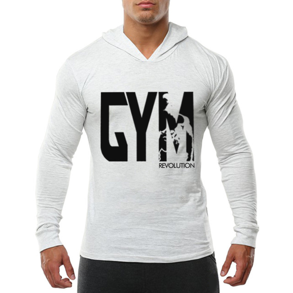 

Men's cotton printed hoodie with long sleeves, Black