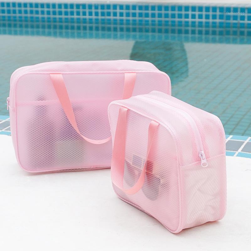 

Beach Waterproof PVC Cosmetic Bag Women Outdoor Sports Gym Pack Lady Large Zipper Makeup Beauty Wash Organizer Toiletry Storage1, Blue