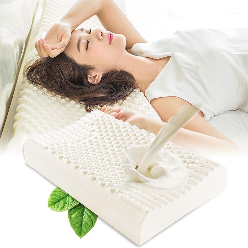 

Pure Natural Latex Orthopedic Pillows Thailand Neck Cervical Protect Spine Massage Sleep Pillow Remedial Body Bedding Pillows1