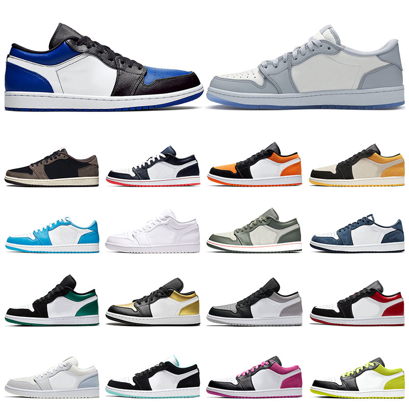 

Mens Sneakers Low Basketball Shoes 1 1s Black Toe Obsidian UNC Royal Shattered Backboard Island Green Womens Sports Trainers Size 5.5-12, 12 triple white