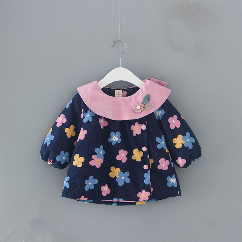 

2021 New Winter Baby Denim Jacket Plus Veet Warm Toddler Girl Outerwear Coat 0-2 Years Kids Infant Girls Clothes 9kup, Blue