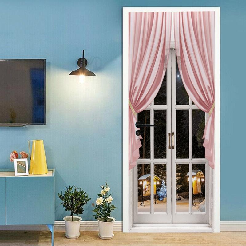 

2pcs/set Window Light Refrigerator Door Sticker Self Adhesive Wall Mural Decal GXMA