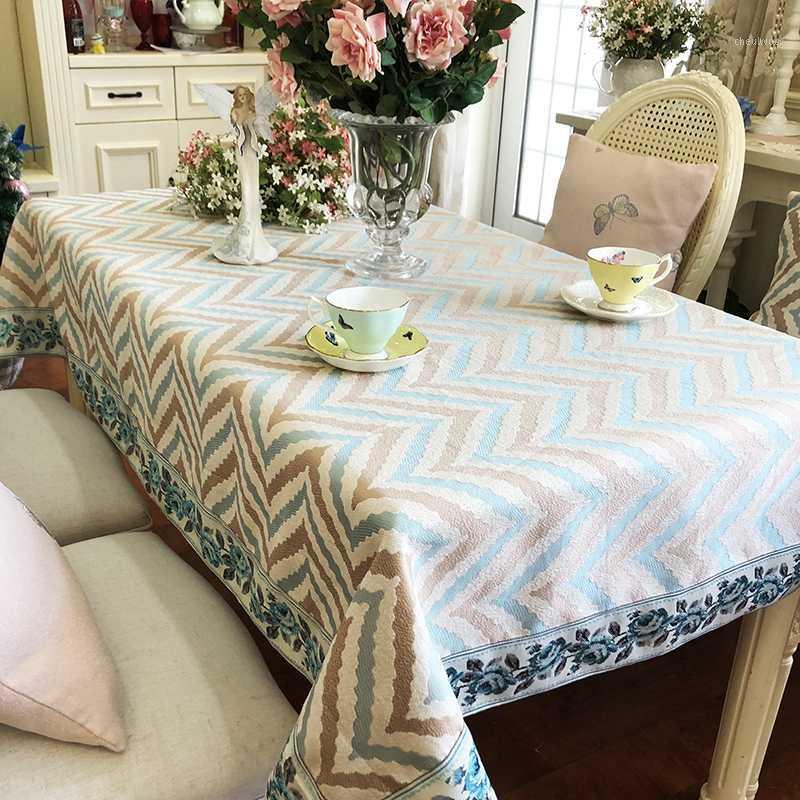 

Striped Jacquard Tablecloth Household Rectangular/square/round Coffee Tablecloth Luxury Modern Table Cover for Wedding Decor1, As pic