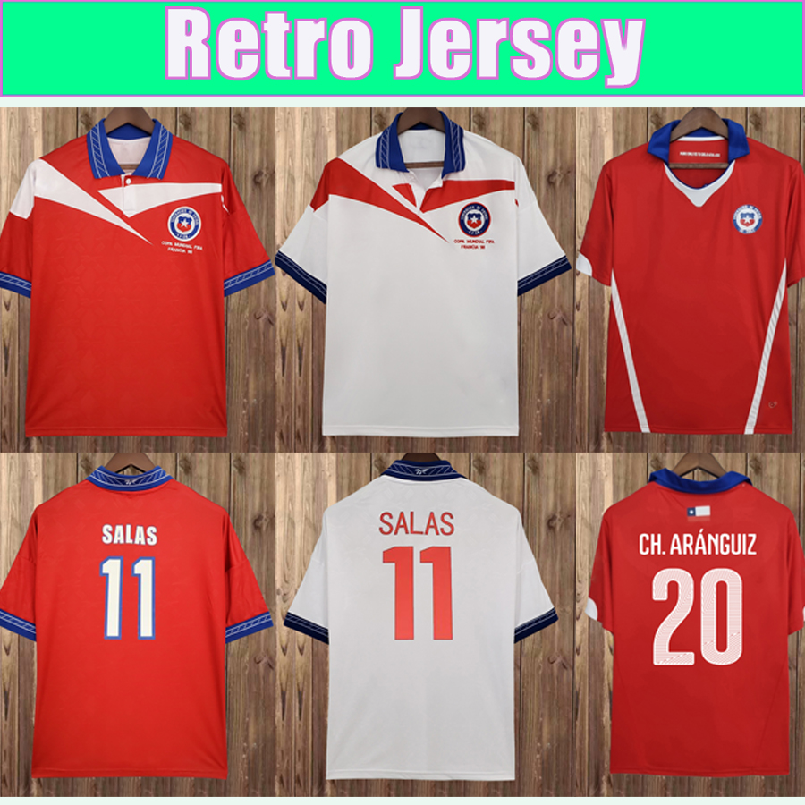 

1997 1998 Chile Retro Soccer Jersey SALAS ZAMORANO VARGAS CH. ARANGUIZ DAVID 2014 Home Away White Short Sleeve Football Shirt Long Sleeves Uniforms, Fg4702 1997 1998 home