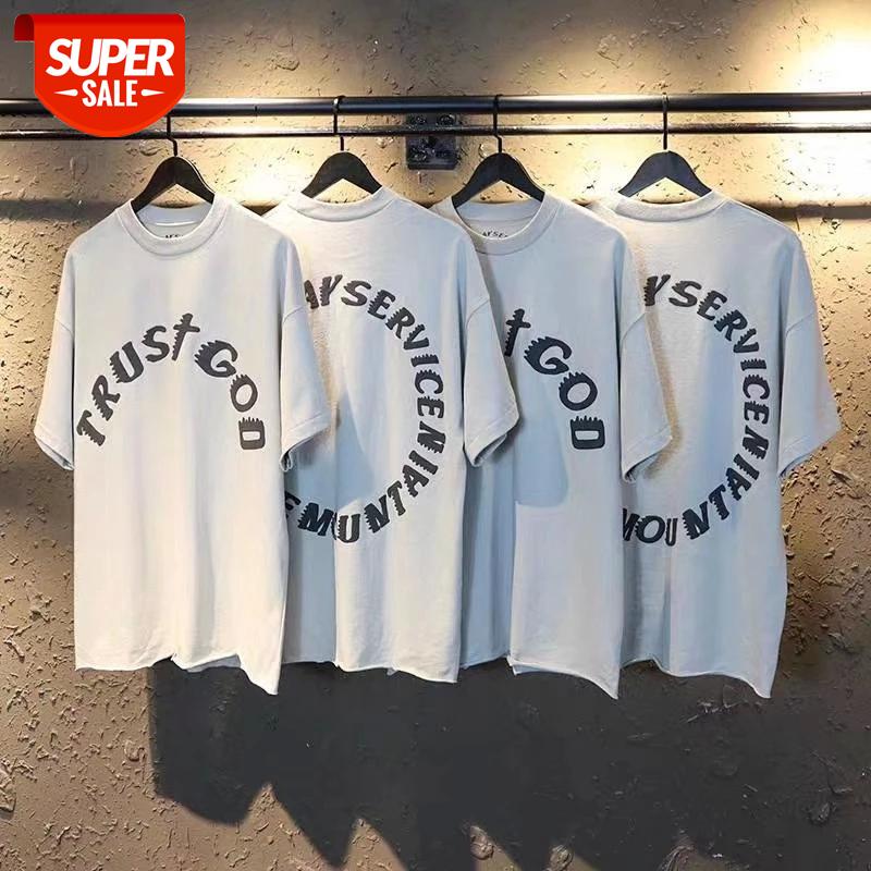 

Trust God High Street Oversize Kanye West T Shirt Sunday Service T-shirts Apricot Holy Spirit T Shirt #UY3J, White;black