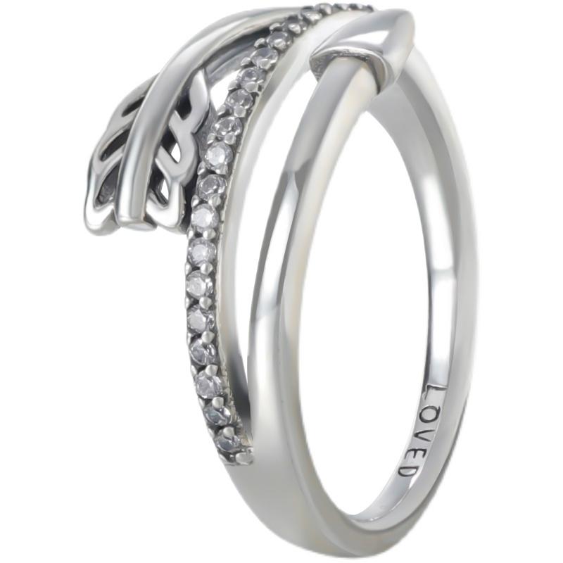 

Factory wholesale 100% 925 Sterling Silver Sparkling Arrows Ring with Zirconia Fit Jewelry Engagement Wedding Lovers Fashion Ring