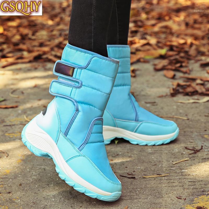 

Fashion Warm Winter Snow Boots Women 2021 Snow Boots Flats White Black Pink Blue Botas Mujer X2531, Beige