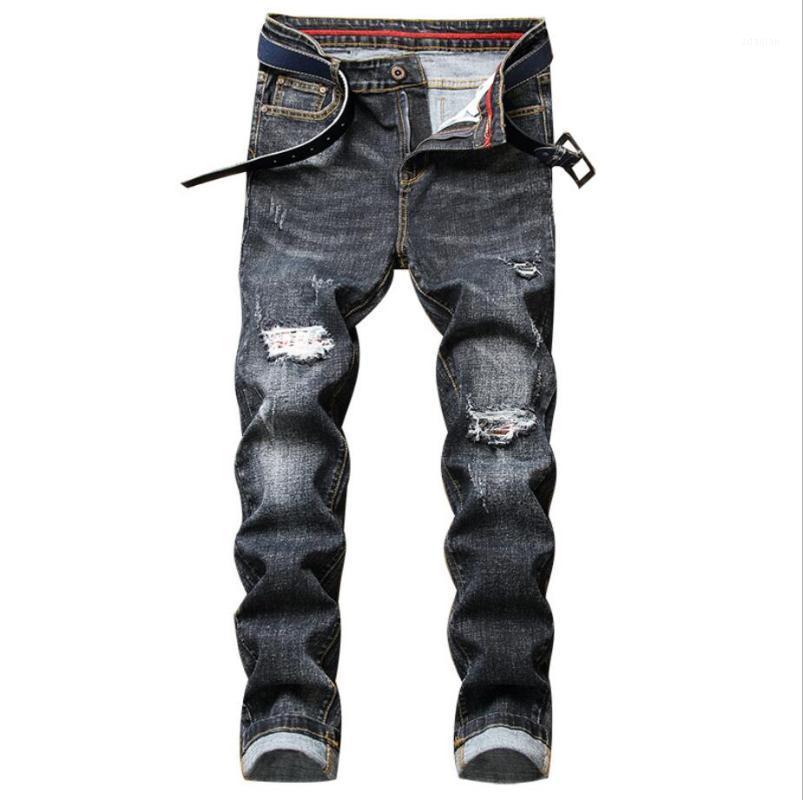 

New Fashion Men Skinny jeans stretchy Pant Ripped Jeans Slim Fit Pant Long Casual Men1, As pic