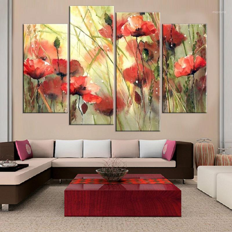 

Frameless Flower Print on Canvas Wall Painting Art Print and Poster Home Decoration Oil Painting Picture for Living Room 4pcs1
