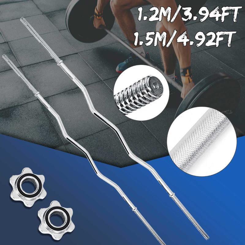 

1.2/1.5m Home Gym Dumbbell Bar with Threaded Curl Bar Weightlifting Bell Dumb Accessories Upper Body Muscle Exercise AU Stock1, Beige