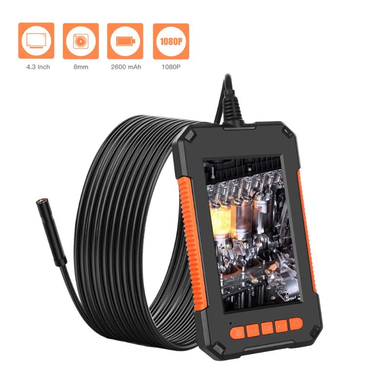 

P40 8mm Lens Industrial Endoscope 1080P Inspection Camera 2600Mah Ip67 Waterproof Borescope 4.3 Inch Hd Ips Screen Car Monitor