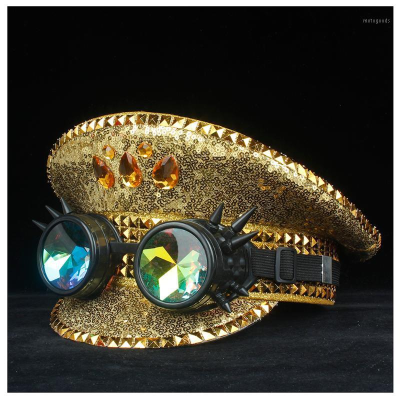 

Men Women Cotton Hat With Metal Classes Performance Captain Hat Adult 3 Size1, Gold