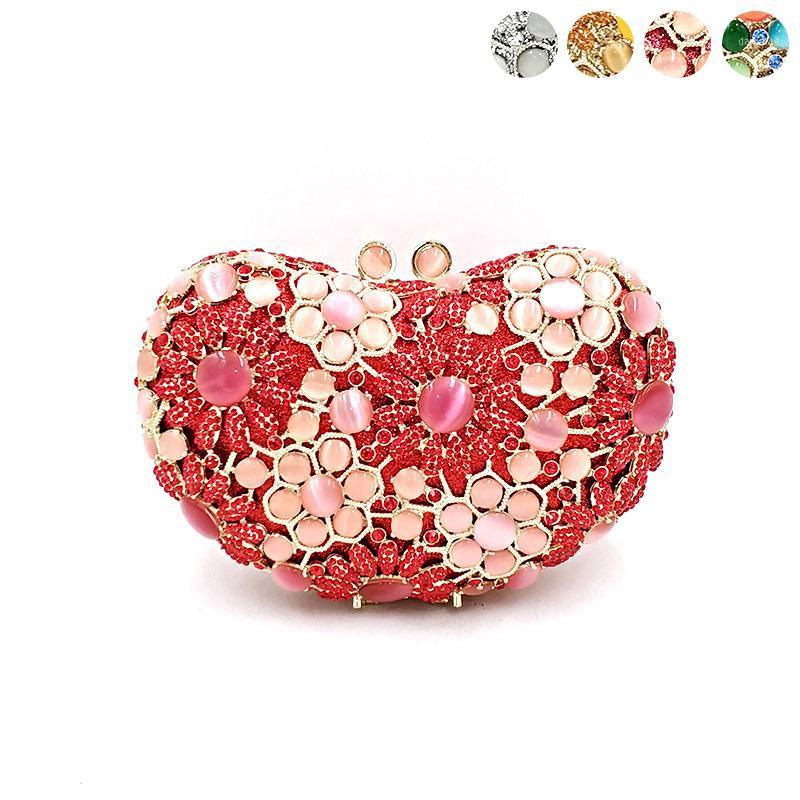 

Bridal wedding party women evening party bag diamonds luxury heart shape crystal clutches elegant opal stones purses1, Send pictures