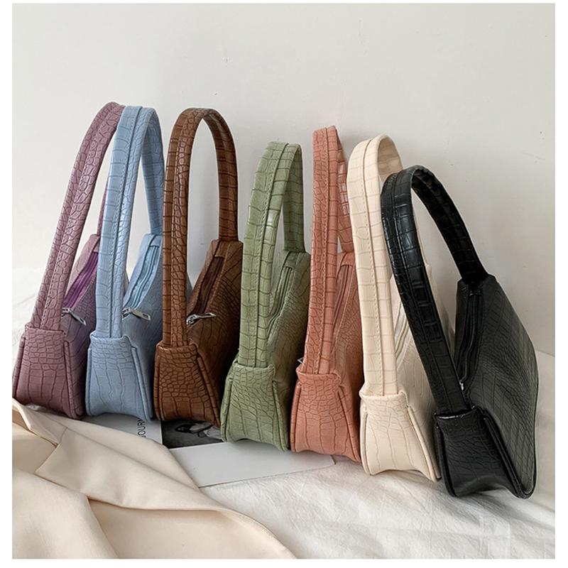 

Retro Alligator Pattern Women Messenger Handbags Street Casual Shoulder Bags, White