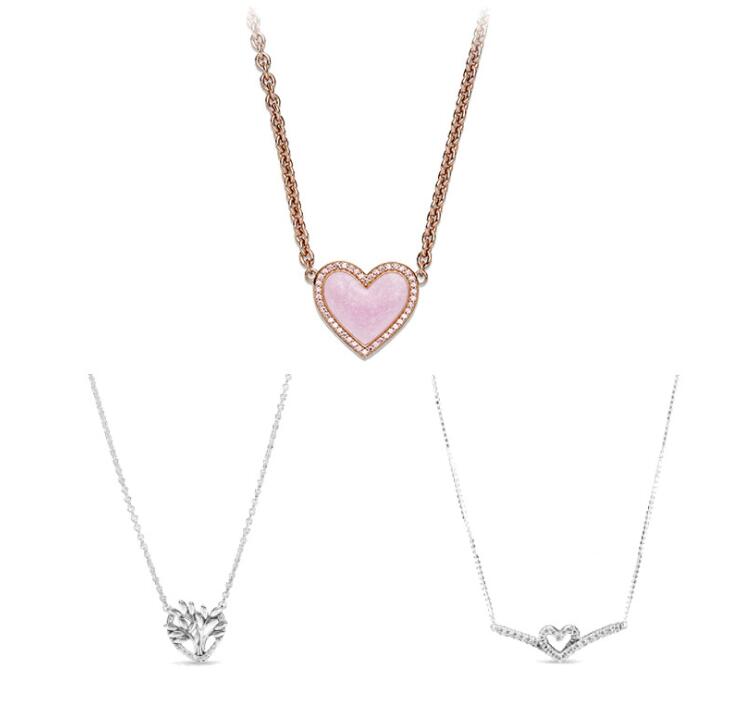 

2021 New Compatible with Pandora jewelry 925 Sterling Silver Pendants Heart Family Tree Necklace For Women Original Fashion Pendant Charms