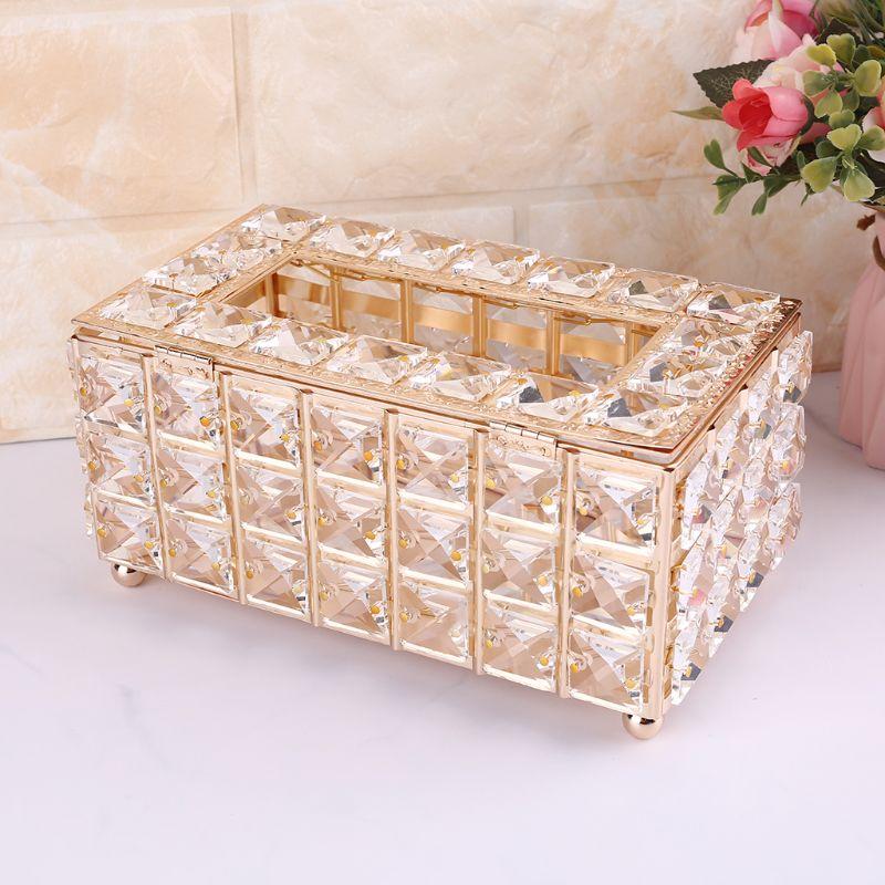 

Tissue Box Holder Crystal Cube Napkin Dispenser Bedroom Office Hotel Cafe Coffee