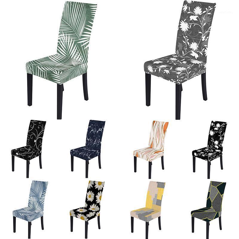 

Polyester Elastic Printing Dining Chair Cover Hotel Home Anti-dirty Decoration Seat Case Chair Protector For Wedding Banquet1