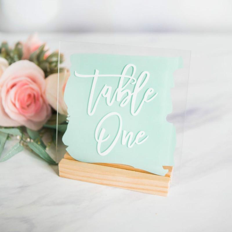 

Wedding Table Numbers Clear Acrylic Paint Style birthday table numbers party sign wedding decro