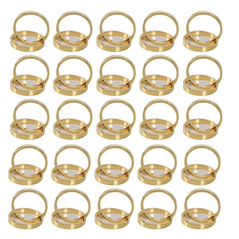 

50Pcs Gold Color Napkin Rings Napkin Buckles Serviette Holder for Wedding Party Restaurant Hotel Home Table Decoration