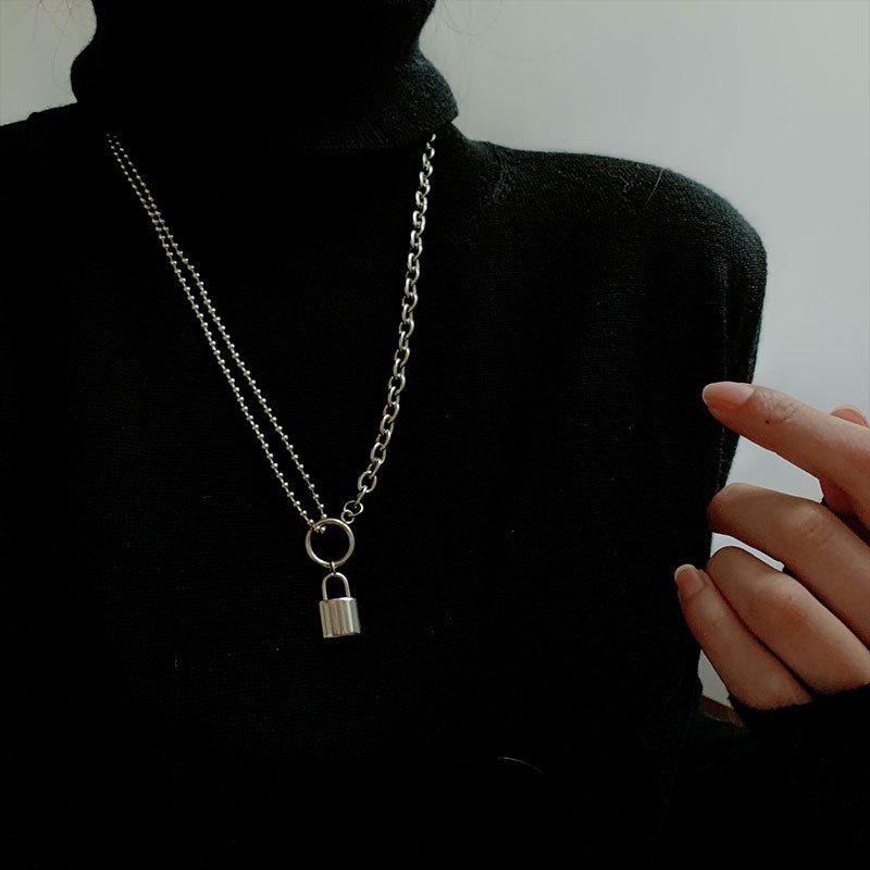 

Fashion lock necklace clavicle chain female wild simple accessories hot sale