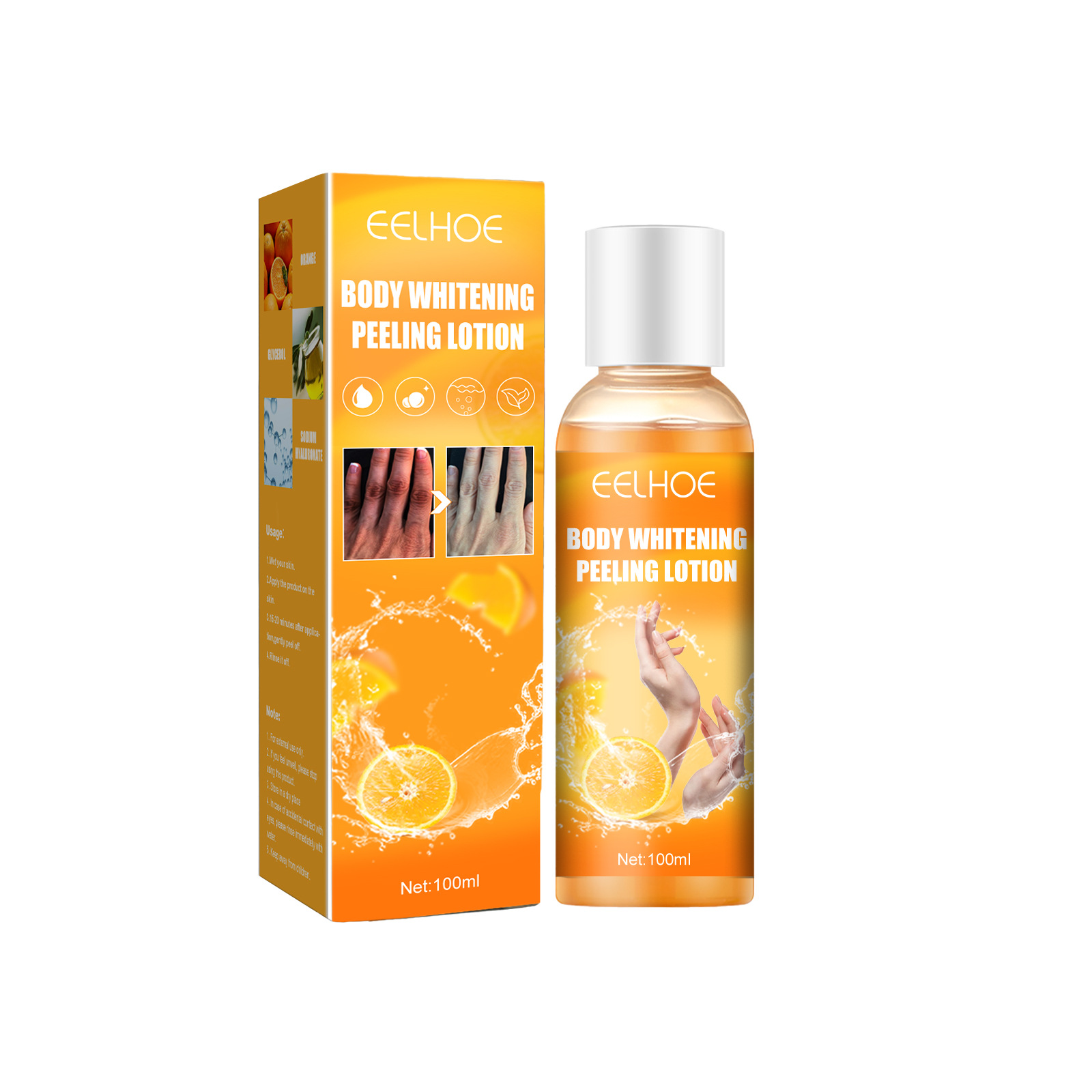 Free freight EELHOE Orange peel exfoliating removing blackness moistening brightening skin color and lightening melanin gel-image-751292642