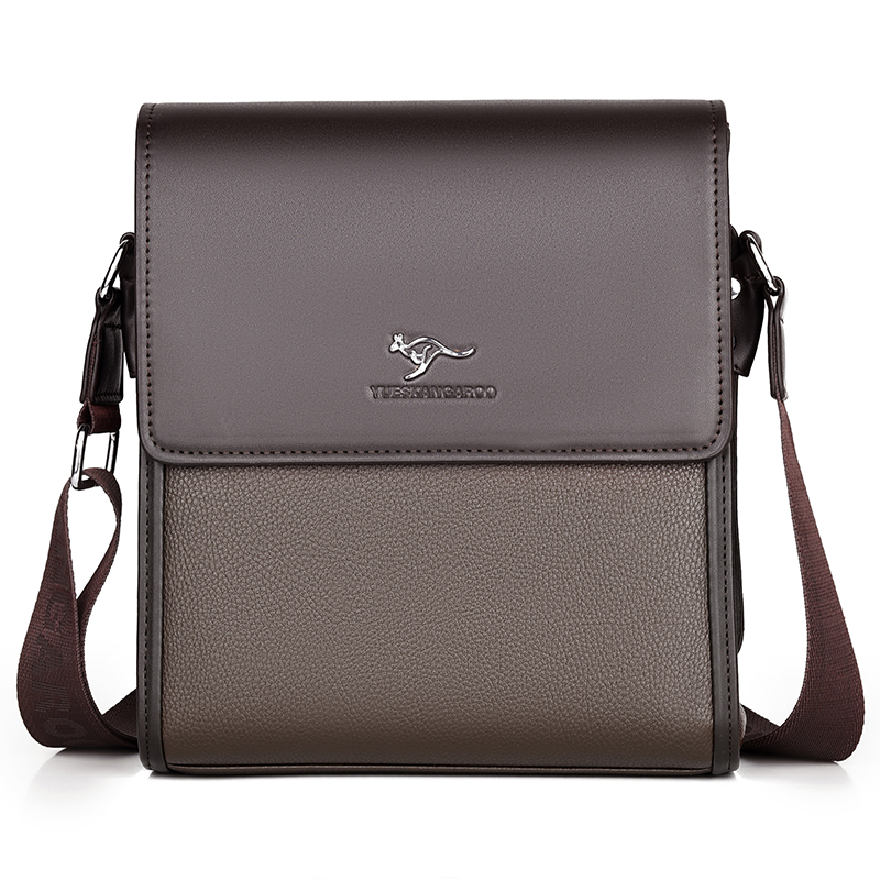 

HBP YUES KANGAROO Brand Men Messenger Bag Men Leather Shoulder Bag New Business Briefcase Casual Crossbody Bag For IPAD Bolsas Male, Black