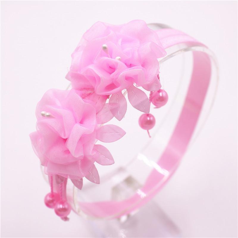 

8 Colors Boutique Beautiful Children Smooth Flower Hair Band Cute Girls Headbands Hair Accessories1, White