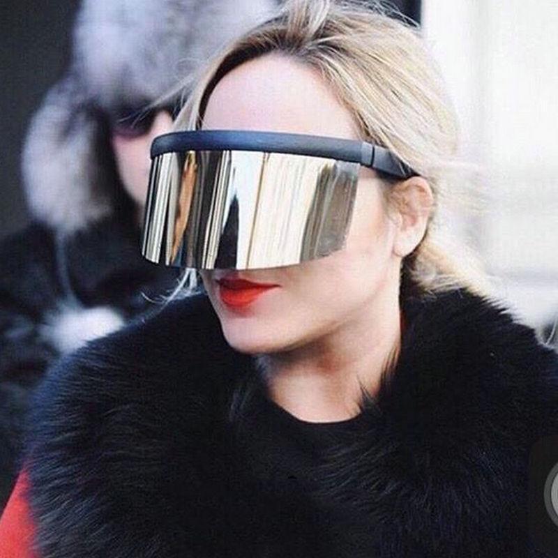 

Sunglasses MINCL/Oversized Integrated Lens Women Goggle Fashion Men Reflective Eyeglasses Shield Visor FML1