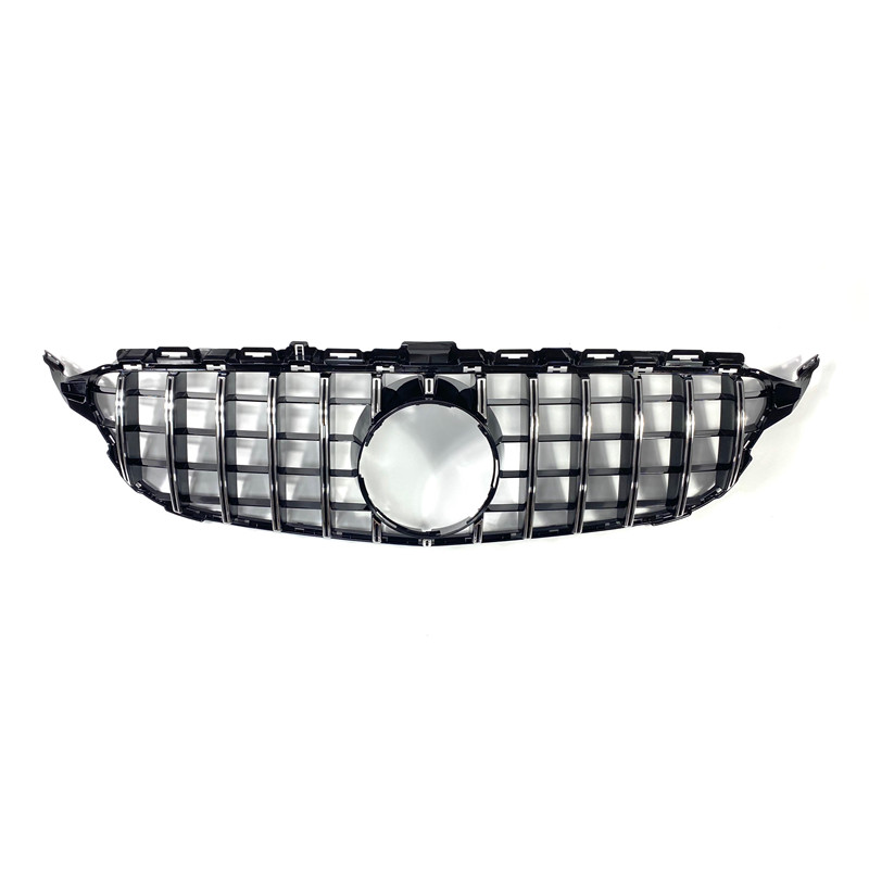 

1 piece High Quality ABS Car of Grilles Fit For BENZ C CLASS W205 Silver Front Air Intake Grille GT Style