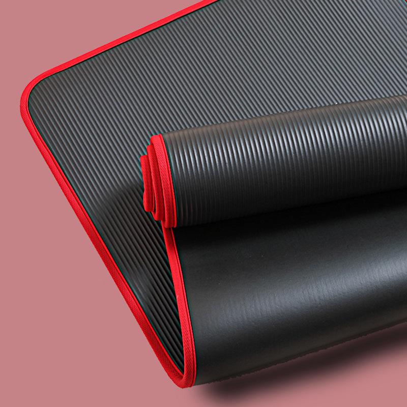 

Fitness Gym Mats Yoga Mat 10mm Thickened Non-slip Sports Cushion Gymnastic Pilates Pads With Yoga Bag & Strap 183cmX61cm, Black