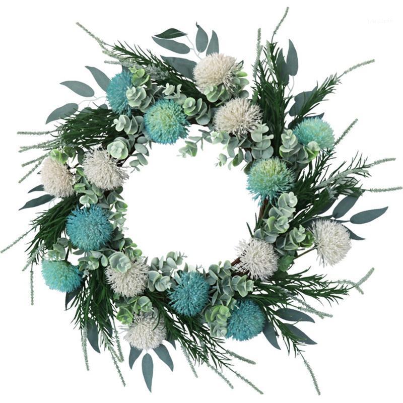 

Artificial Hydrangea Flower Wreath Home Garden Front Door Hanging Fake Flower Garland for Wall Window Wedding Decoration1, As shown