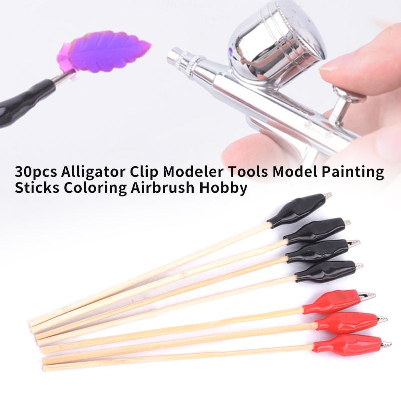 

30pcs Assembly Airbrush Hobby Parts Modeler Tools Practical Model Painting Sticks Gadgets Alligator Clip DIY Replacement