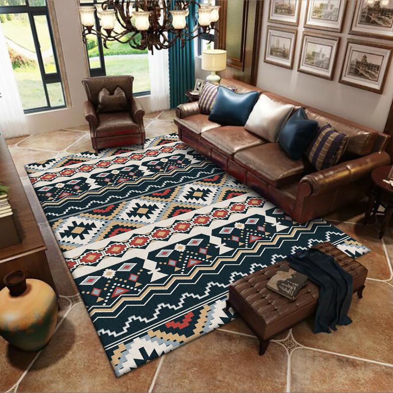 

Fashion Bohemian Style Carpet and Rug Persian Ethnic Geometric Living Room Non-Slip Floor Mats Kitchen Bedroom Bedside Tapete, Carpet 1