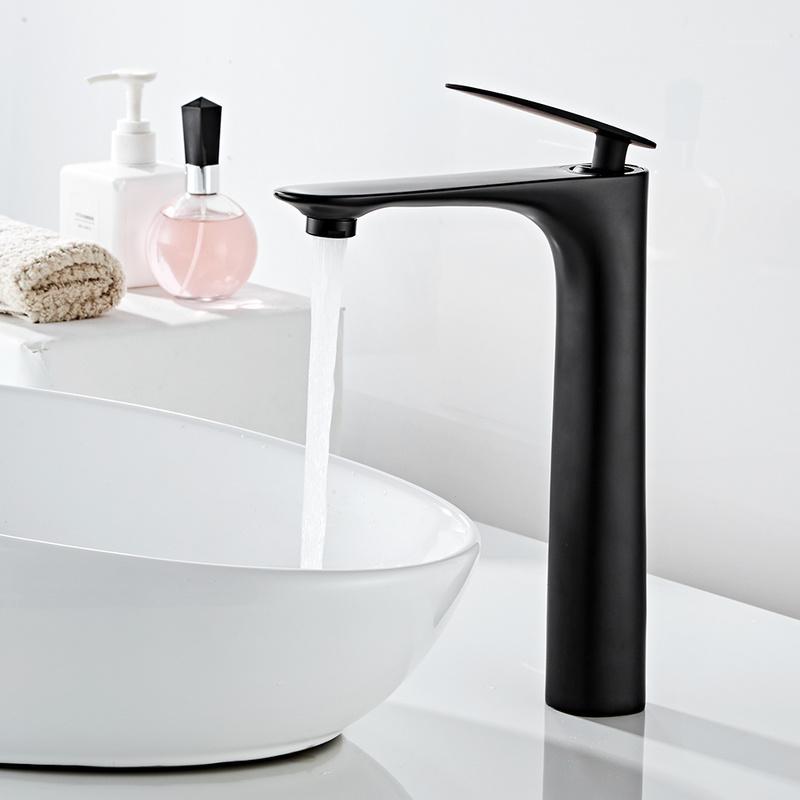 

Modern Black Basin Faucet Brass Zinc Alloy Mixer Tap for Bathroom Deck Mounted Faucet Washbasin Elegant Design HOTBEST1