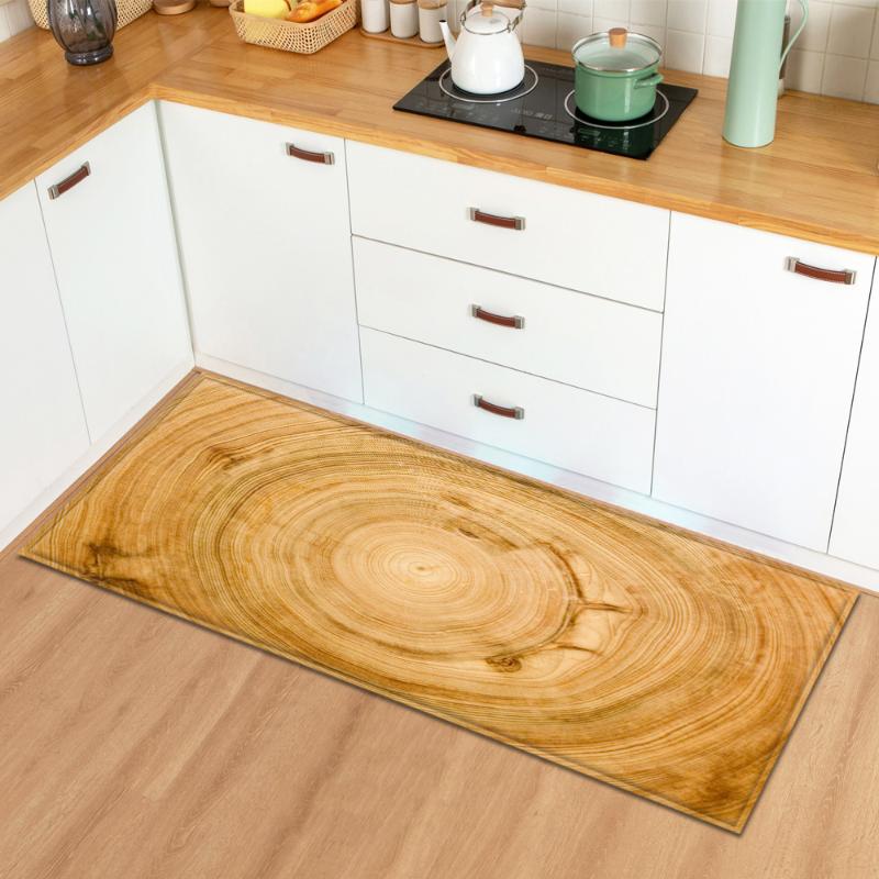 

Kitchen Mat Home Printed Wood Grain Pattern Floor Rug Bedroom Bedside Decoration Entrance Doormat Hallway Bathroom Tatami Carpet, Cgj-8