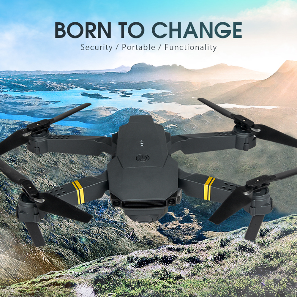 

E58 WiFi FPV with Wide Angle 1080P HD Camera High Hold Mode Foldable Arm RC Quadcopter RTF Drone Helicopter Quadcopter, Black