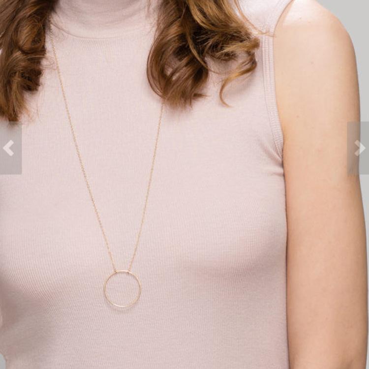 

Original simple geometric large circle necklace with star necklace female