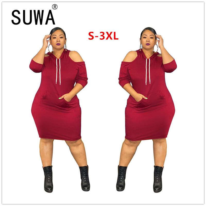 

Fashion Solid Color Sheath Knee Length Dresses Puff Sleeve Slim Full Sleeve Sexy Club Bodycon Dresses, Red