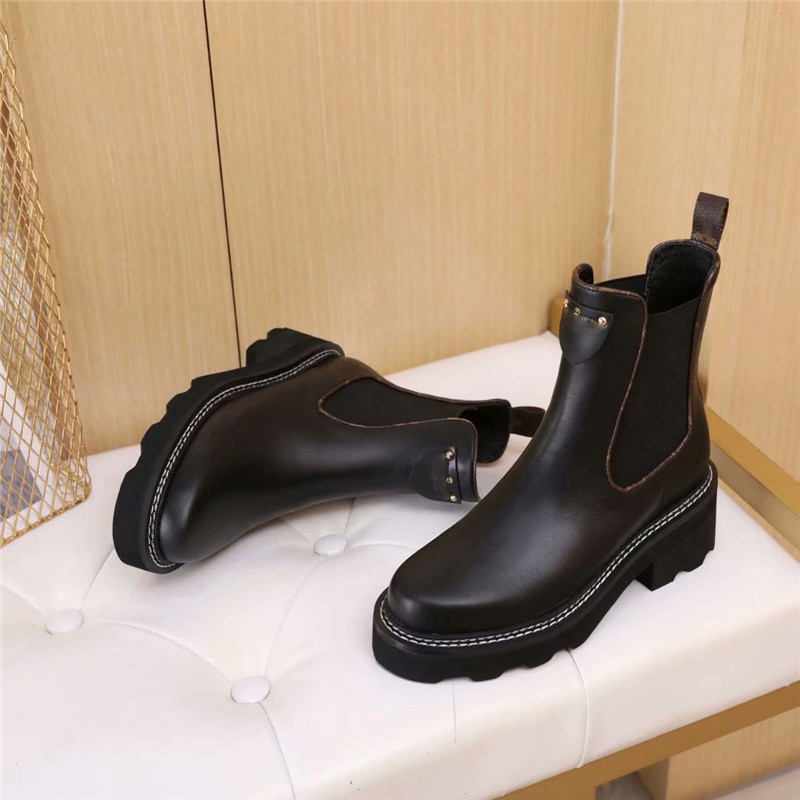 

Designer-fashion Women Shoes Winter Boots Ladies Girls Silk Cowhide Leather High Top Womens Flat Ankle Boot