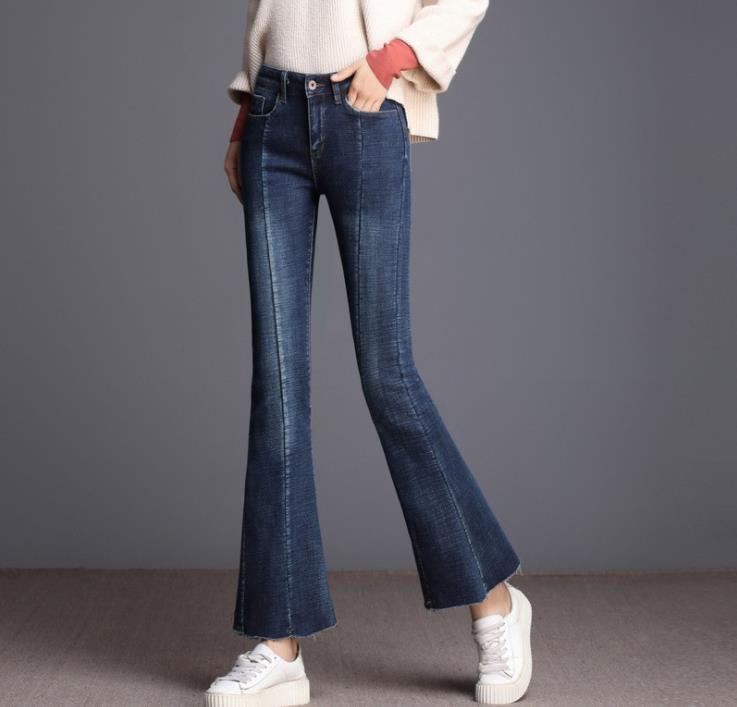 

Addition to Women New Winter Waist Blue Microhorn Plus Denim Pants Wc14, Navy blue.