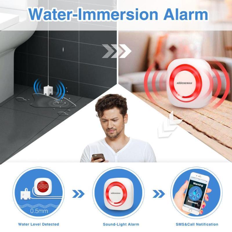 

KOOCHUWAH Smart Water Leakage Protection Sensor GSM Wireless Flood Sensor Aqua Auto Call SMS Water Detectors Security for Home1