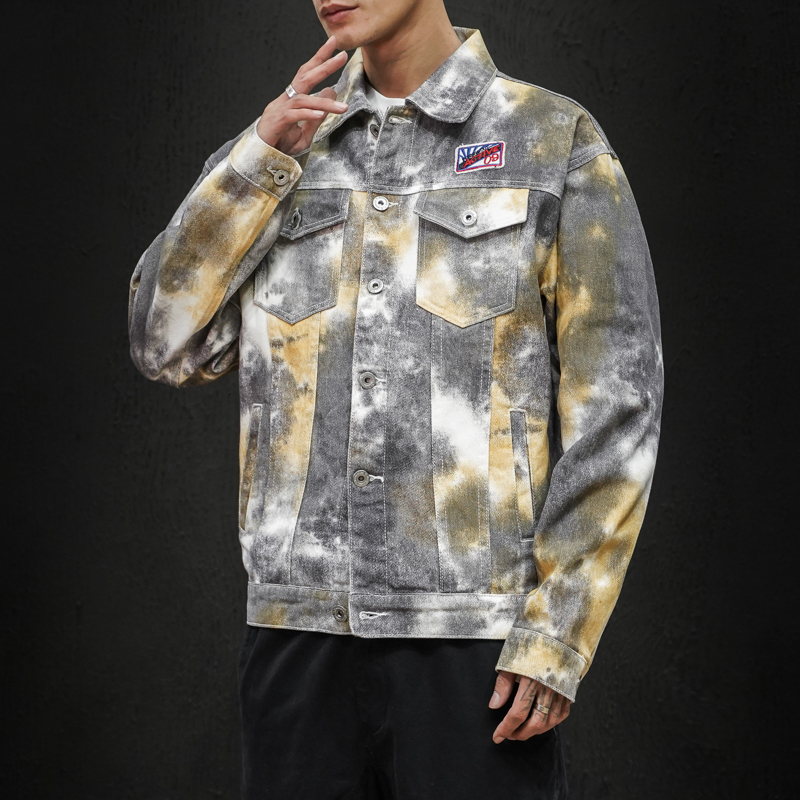 

2021 Spring Autumn New Wild Men's Large Single Pocket Male Jacket Py79, Yellow